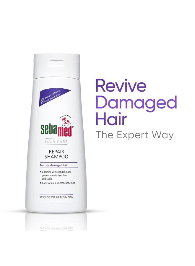 Sebamed Hair Repair Shampoo | pH5.5 I 47% less hair-dryness confirmed | Plant protein moisturises dry, damaged hair & scalp | Dermatologically & clinically tested | SLS & parabens free | 200 ml - Image 3