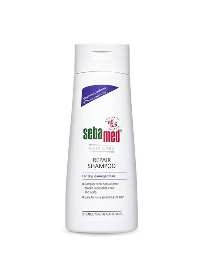 Sebamed Hair Repair Shampoo | pH5.5 I 47% less hair-dryness confirmed | Plant protein moisturises dry, damaged hair & scalp | Dermatologically & clinically tested | SLS & parabens free | 200 ml - Image 1