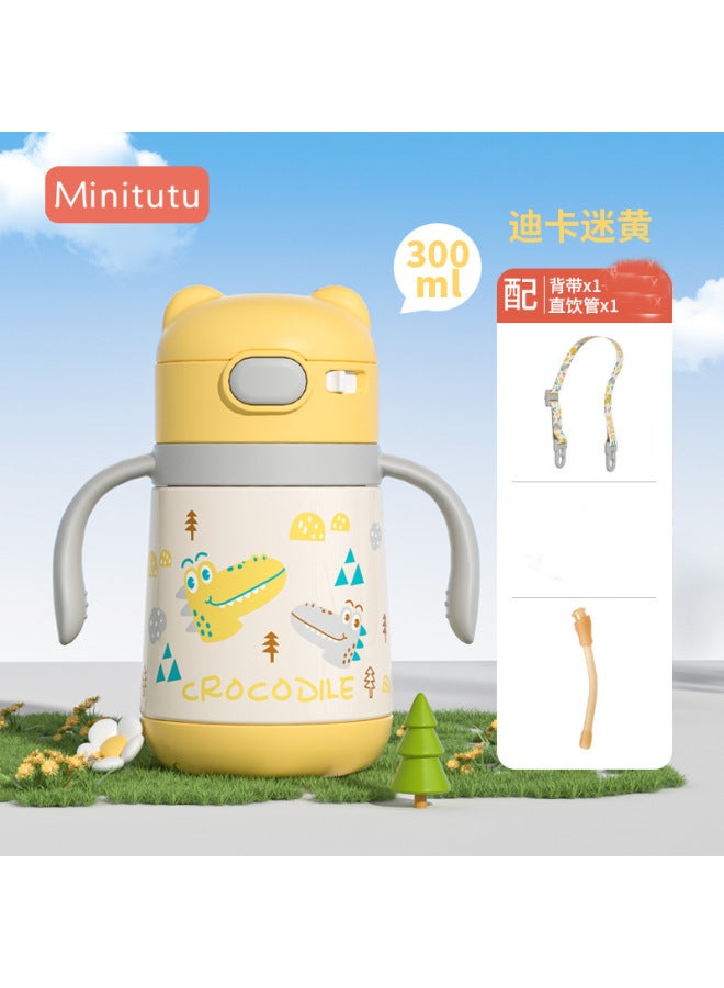 Minitutu Baby Sus316 Stainless Steel Thermos Cup Baby Suction Nozzle With Handle Bottle Over One Year Old