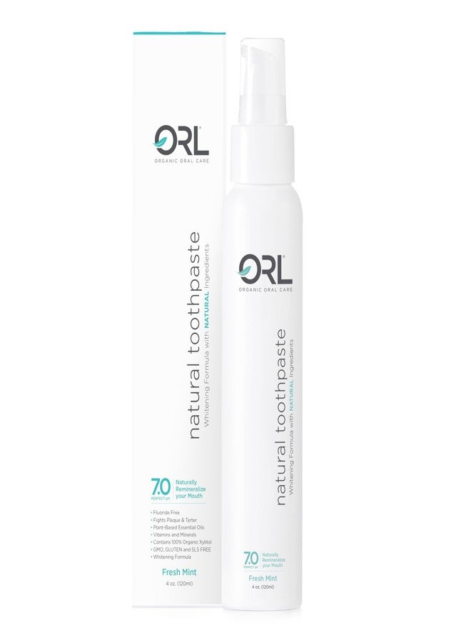 ORL Fluoride-Free, Natural Hydroxyapatite Toothpaste with Organic Xylitol. Helps Strengthen Teeth, Prevent Cavities, Non-Toxic Ingredients. Natural Fresh Mint Flavor 4 oz. Made in USA - Image 1