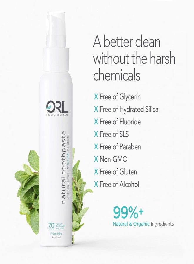 ORL Fluoride-Free, Natural Hydroxyapatite Toothpaste with Organic Xylitol. Helps Strengthen Teeth, Prevent Cavities, Non-Toxic Ingredients. Natural Fresh Mint Flavor 4 oz. Made in USA - Image 4