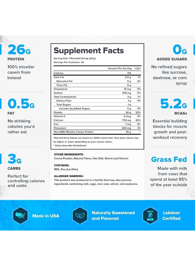 LEGION Casein+ Chocolate Pure Micellar Casein Protein Powder - Image 2