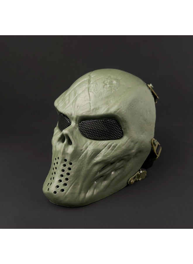 Green New Product Skull Helmet Military Fan Cs Tactical Protective Mask Halloween Dance Mask