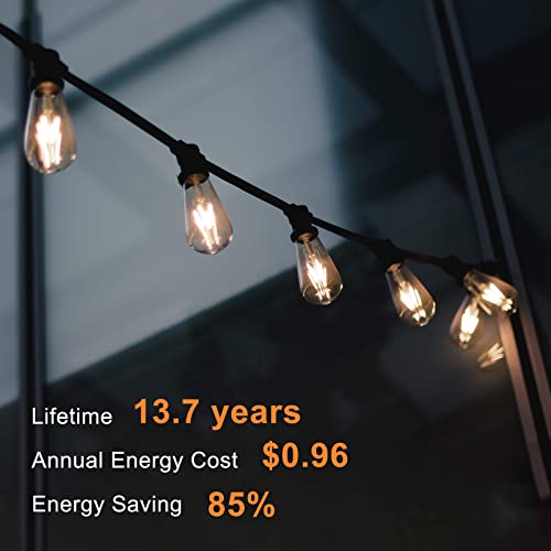 TJOY 12 Pack Vintage 8W ST58 LED Edison Light Bulbs, Dimmable, 60W Equivalent, 800Lumens, 2700K Warm White, E26 Base LED Filament Bulb, CRI80+, Antique Glass Style for Home, Bedroom, Office, Farmhouse - Image 4