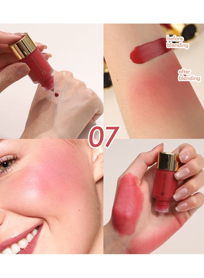 يونج فيجن أحمر الخدود السائل ، كريم أحمر الخدود السائل أحمر الخدود كريم أحمر الخدود مكياج خفيف الوزن ، سلس تفتيح أحمر الشفاه - # 07 - Image 2