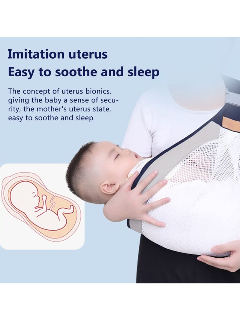 KASTWAVE Baby Carriers, Ergonomic Baby Strap one Shoulder Labor-Saving Polyester Baby Half Wrapped Sling, Adjustable 3D Mesh Baby Carrier - Image 2