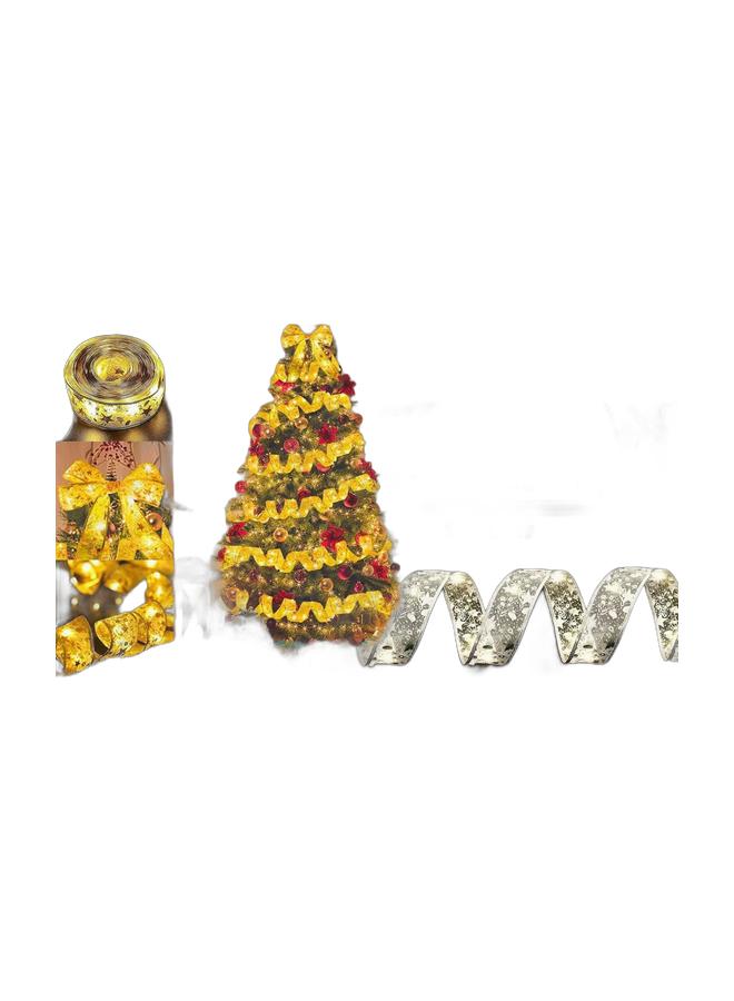 Christmas Tree Decorations,Gold 328ft Christmas Tree Ribbon String Ribbon Lights 100 Led Lights Copper Wire Bows Lights for Indoor Decorations Party Weddings Holiday (Width 5cm Cold Light) & Christmas Tree Decorations,silvery 328ft Christmas Tree Ribbon String Ribbon Lights 100 Led Lights Copper Wire Bows Lights for Indoor Decorations Party Weddings Holiday (Width 5cm silvery Light) Bundle - Image 1