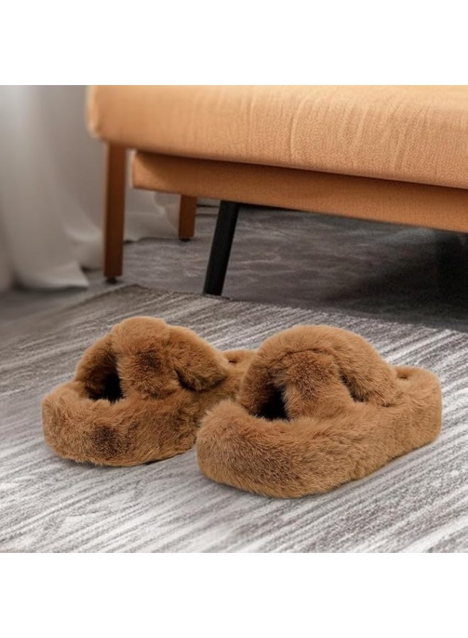 Lucky Kids Women's Slippers Cozy Memory Foam House Bedroom Slippers for Women Fuzzy Plush Comfy Faux Fur Lined Slide Shoes Anti-Skid Sole Trendy Gift Slippers - Image 5