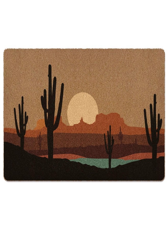 XLDLIOO Boho Western Cactus Door Mat, Desert Landcape Welcome Front Door Mat Indoor Outdoor Entrance, Rustic Western Artificial Coir Doormat Rugs for Porch Patio Entry Decor 30x17in - Image 1