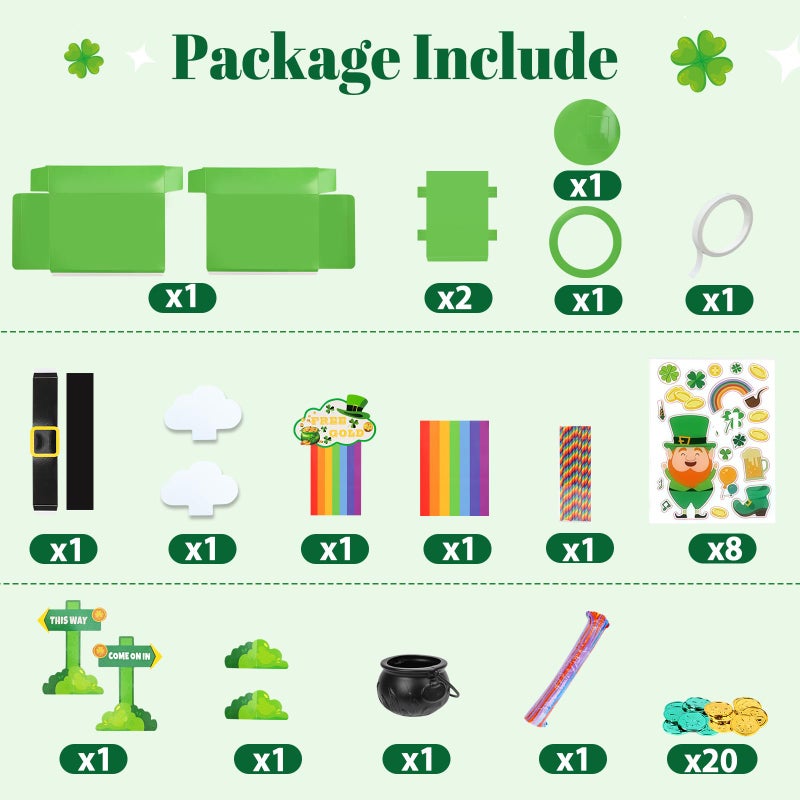 whumsdog St. Patrick's Day DIY Leprechaun Trap Kit for Kids- Craft Catch a Leprechaun Trap Set with Cauldron Kettles, Theme Stickers, Shamrock Coins | Irish Holiday Activity & Party Supplies Gift - Image 2