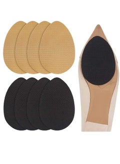 Non-Slip Rubber Shoes Pads Self-Adhesive Shoe Sole Protectors, High Heels Anti-Slip Anti-Shedding Adhesive Shoe Grips (4PCS Yellow + 4PCS Black)