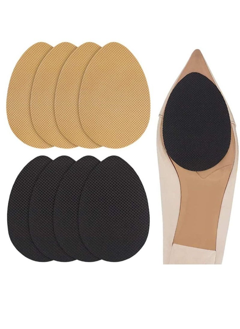 Generic - Non-Slip Rubber Shoes Pads Self-Adhesive Shoe Sole Protectors, High Heels Anti-Slip Anti-Shedding Adhesive Shoe Grips (4PCS Yellow + 4PCS Black) - Image 1