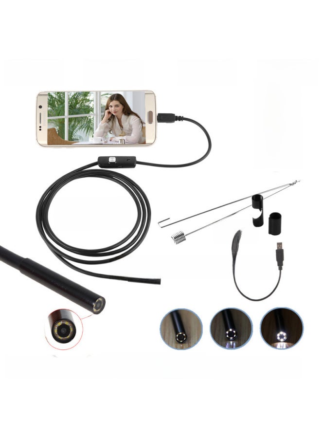 7mmusb Android Phone Comes With Camera Industrial Endoscope Pipeline Air Conditioning Auto Repair Camera 1 M 2 M 5m-Color:2 M Flexible Cord  - Image 1