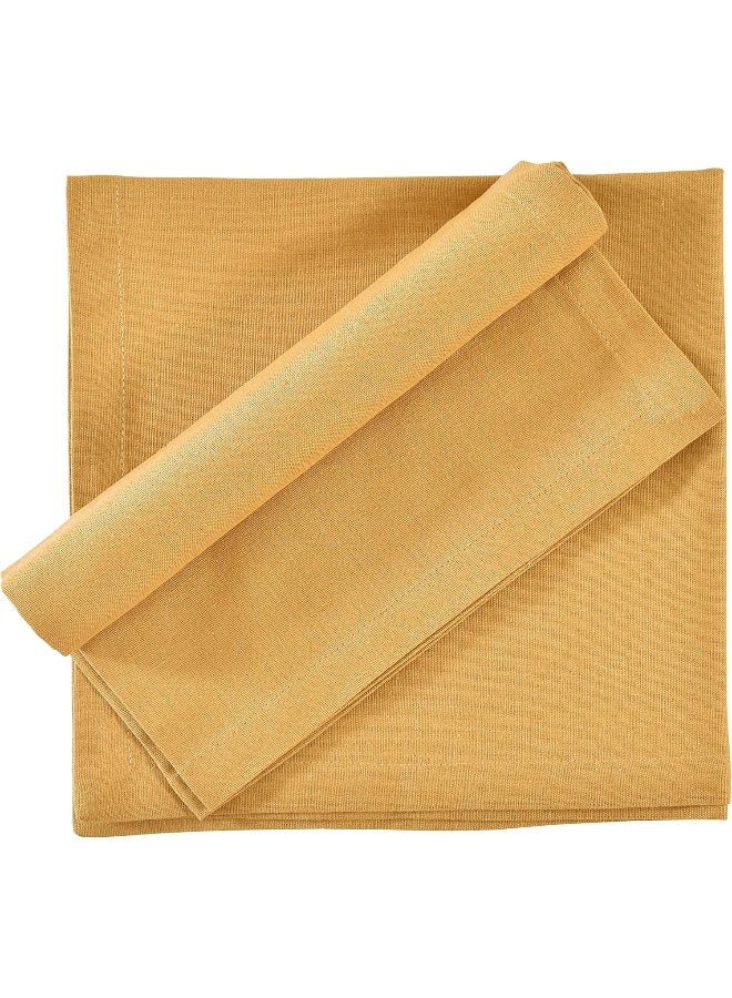 Fingercraft Cloth Napkins Set of 12, Cotton Linen Blend, Premium Quality, Mitered Corners for Every Day Use Christmas Napkins Cloth, Pre Shrunk and Good Absorbency 18x18 inch Gold - Image 4