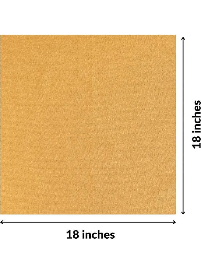 Fingercraft Cloth Napkins Set of 12, Cotton Linen Blend, Premium Quality, Mitered Corners for Every Day Use Christmas Napkins Cloth, Pre Shrunk and Good Absorbency 18x18 inch Gold - Image 2