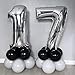 BBPOOL 17 Number Balloons Silver 17 or 71 Balloons Number 40 Inch Number 17 Foil Mylar Balloons for 17 or 71 Birthday Party 17 or 71 Anniversary Events Decorations - Image 4