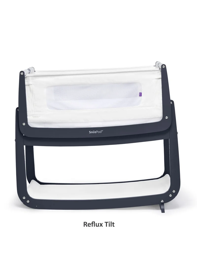 سنوز Pod4 Bedside Crib For Infant And Baby, Increased Air Flow For Better Sleep, 3D Breathable Mattress, Machine Washable Liner, Rocking Stand, Suitable From 0 To 6 Months ( L100 X 49 X H95) - Navy