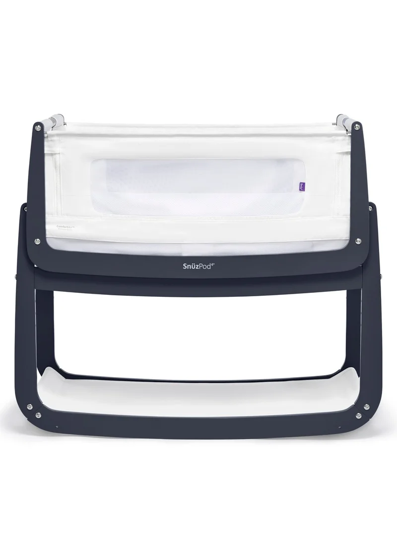 Snuz Pod4 Bedside Crib For Infant And Baby, Increased Air Flow For Better Sleep, 3D Breathable Mattress, Machine Washable Liner, Rocking Stand, Suitable From 0 To 6 Months ( L100 X 49 X H95) - Navy