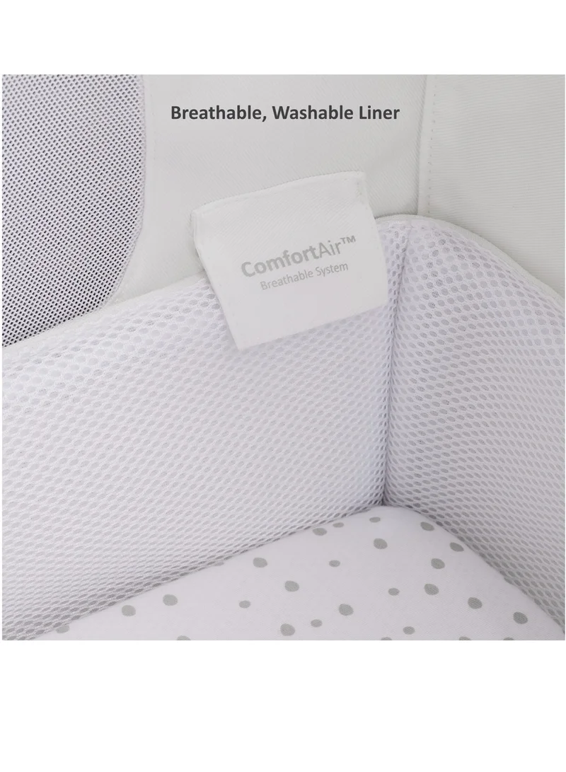 سنوز Pod4 Bedside Crib For Infant And Baby, Increased Air Flow For Better Sleep, 3D Breathable Mattress, Machine Washable Liner, Rocking Stand, Suitable From 0 To 6 Months ( L100 X 49 X H95) - Navy
