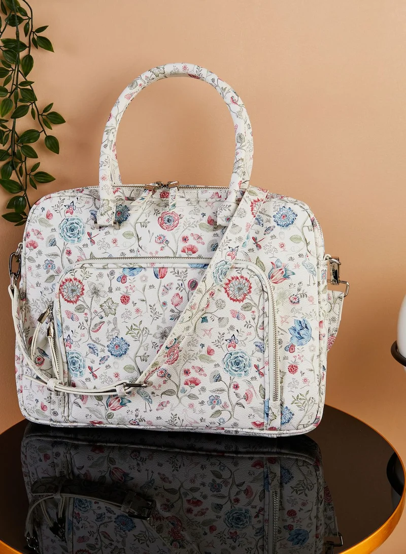 PARFOIS Floral Print Briefcase