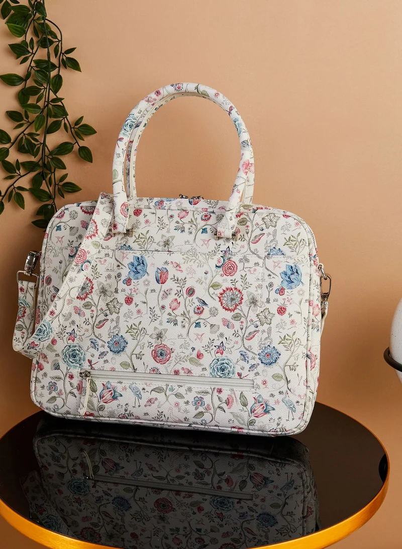 PARFOIS Floral Print Briefcase
