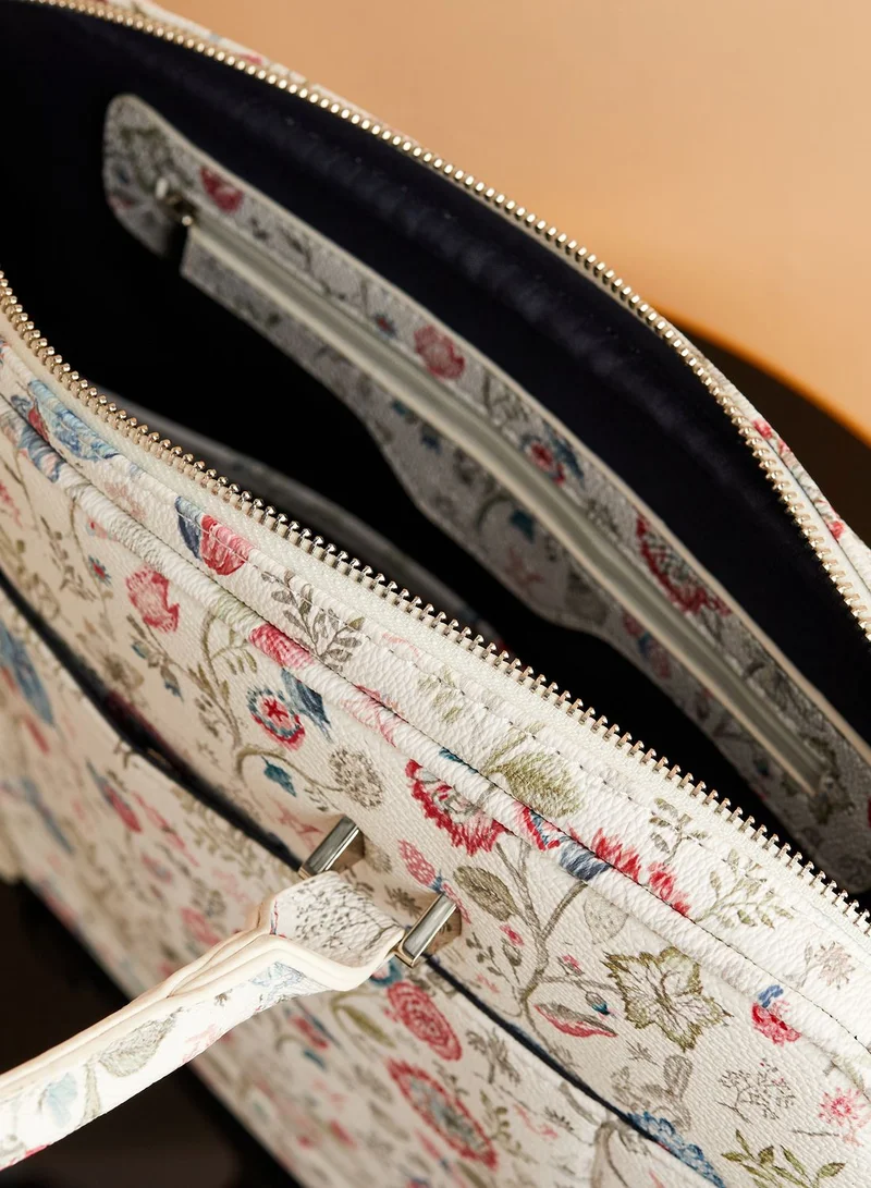 PARFOIS Floral Print Briefcase