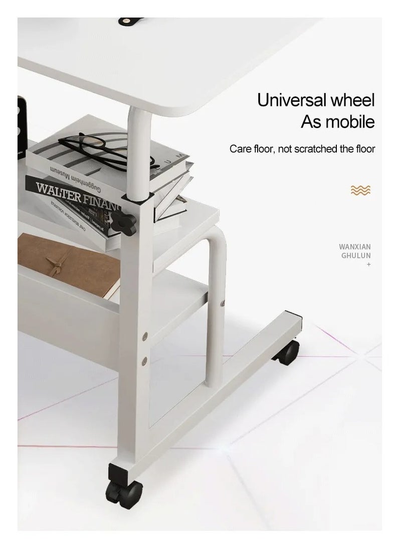 Generic SUPAAR Adjustable Standing Desk, Small Desks for Small Spaces Portable Laptop Computer Desk, Table for Bedrooms Couch Desk for Home Office Table Mobile Rolling Desk on Wheels new (white) - Image 3
