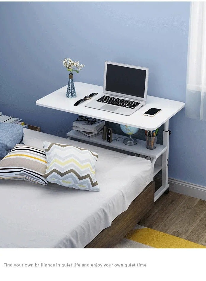 Generic SUPAAR Adjustable Standing Desk, Small Desks for Small Spaces Portable Laptop Computer Desk, Table for Bedrooms Couch Desk for Home Office Table Mobile Rolling Desk on Wheels new (white) - Image 4