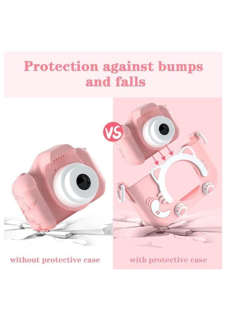 كاميرا أطفال للأولاد/البنات من 3-12 سنة، كاميرا رقمية للأطفال مع فيديو 1080P، هدايا عيد الميلاد و عيد الميلاد للأطفال، كاميرا سيلفي للأطفال، بطاقة SD سعة 32GB (وردي) - Image 2
