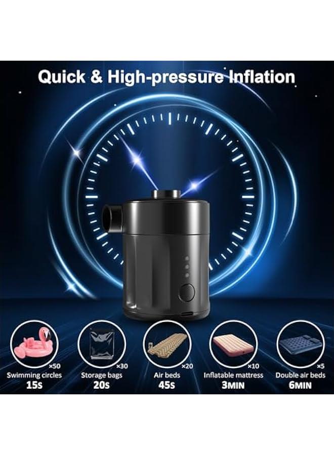 Portable Electric Air Pump for Inflatables, Rechargeable Battery Air Pump for Airbed 2-in-1 Portable Mini Vacuum Pump with 4 Air Nozzles and Storage Bag for Air Mattress, Pool  - Image 4