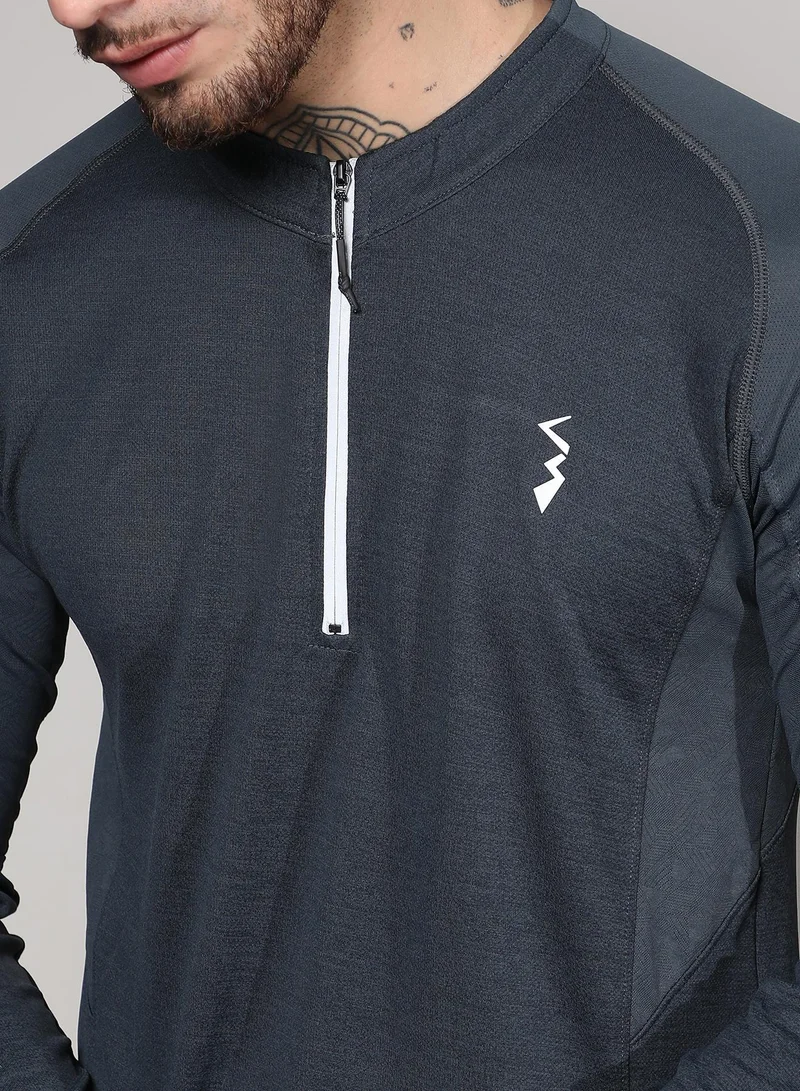CAHOOT  Men's Charcoal Grey Basic Activewear T-Shirt for Men | Best Price UAE