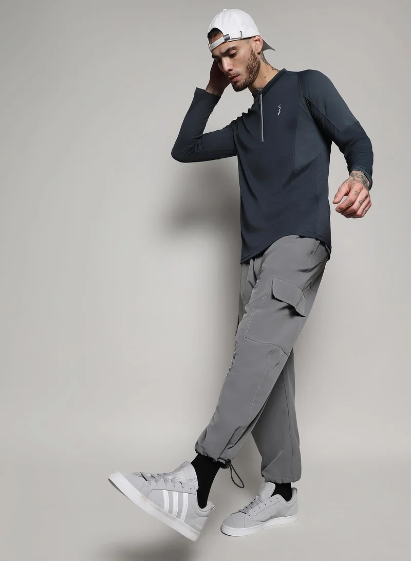 CAHOOT  Men's Charcoal Grey Basic Activewear T-Shirt for Men | Best Price UAE