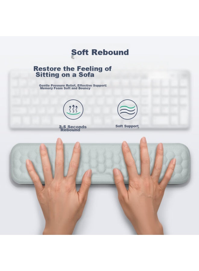 Kpte 104-key Keyboard Wrist Pad, Mouse Pad, Wrist Support, Memory Foam Wrist Rest, 68/87 Keyboard Tray, Large Size - Black - Image 4