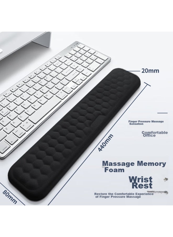 Kpte 104-key Keyboard Wrist Pad, Mouse Pad, Wrist Support, Memory Foam Wrist Rest, 68/87 Keyboard Tray, Large Size - Black - Image 1