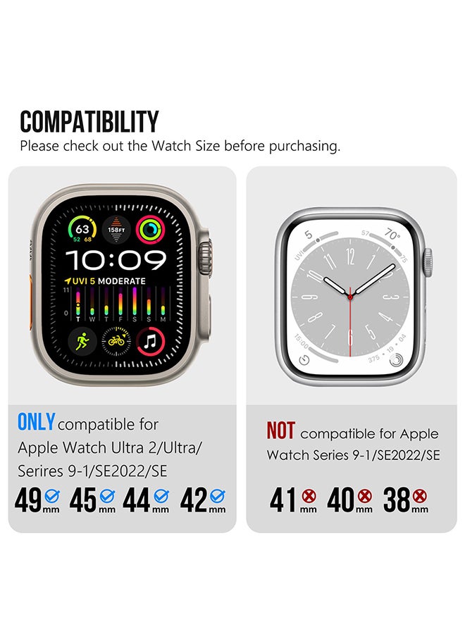 O Ozone - Sports Liquid Silicone Rubber Band with Stainless Steel Adapter for Apple Watch Ultra 1/2 49mm 45mm 44mm 42mm Men, Durable Armor Designed Strap- Dark Blue - Image 1