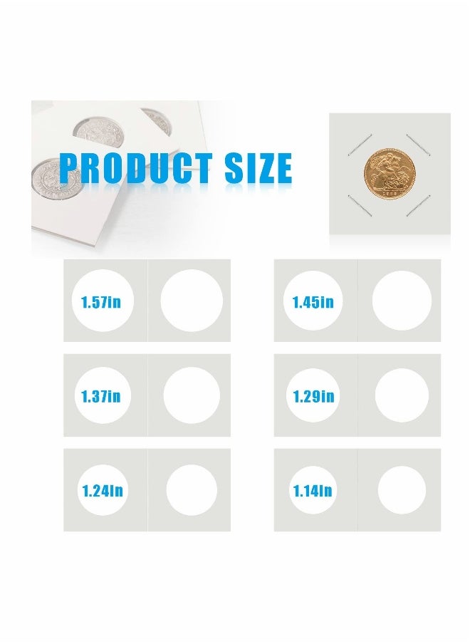 Generic KASTWAVE 1200 Pcs 12 Sizes Coin Holders for Collectors, Cardboard Coins Flips 2 x 2 Coins Sleeves for Coins, Coin Storage Supplies for Dollars, Penny, Quarter Coins Collecting  - Image 3
