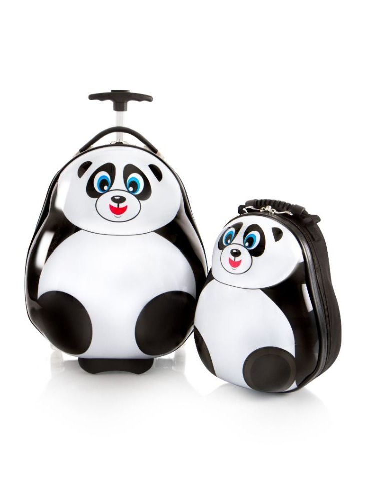 HEYS Travel Tots - 18 Inch (Black) Hard Case (Panda) Backpack (Polycarbonate) Light Weight Luggage Set of 1 pc - Image 1