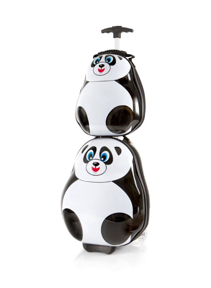 HEYS Travel Tots - 18 Inch (Black) Hard Case (Panda) Backpack (Polycarbonate) Light Weight Luggage Set of 1 pc - Image 2