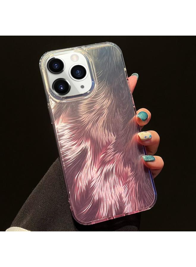 Green Tiger For iPhone 11 Pro Max Foxtail Bronzing Laser Gradient Phone Case(Pink)