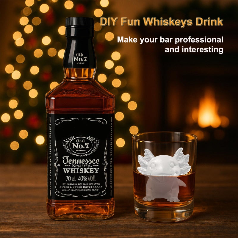 SIUPER 3D Axolotl Ice Cube Silicone Molds Tray for Whiskey, Cocktail, Drink, Bar; Rich Details. Fun Animal Mold for DIY Craft Taba Squishy Chocolate Soap Candle Resin Gift for Women Girls Boys; 2 Pack - Image 2