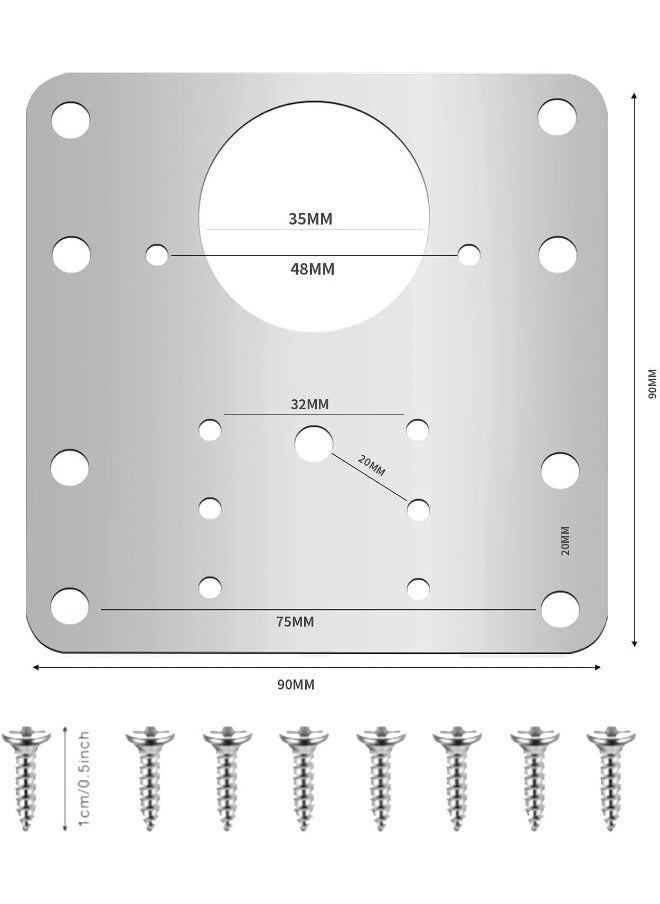 Biella Biella Hinge Metal Board Repair Plate, Fix The Hinge Side Plate Repair Piece With Mounting Screws For Wood, Furniture, Shelves, Cabinet (6PCS)  - Image 2