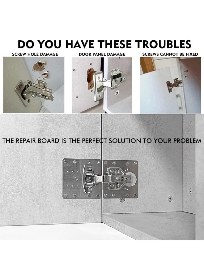 Biella Biella Hinge Metal Board Repair Plate, Fix The Hinge Side Plate Repair Piece With Mounting Screws For Wood, Furniture, Shelves, Cabinet (6PCS)  - Image 5