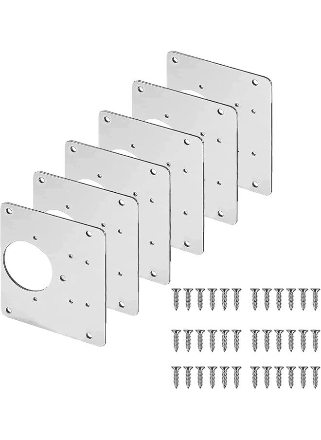 Biella Biella Hinge Metal Board Repair Plate, Fix The Hinge Side Plate Repair Piece With Mounting Screws For Wood, Furniture, Shelves, Cabinet (6PCS)  - Image 1