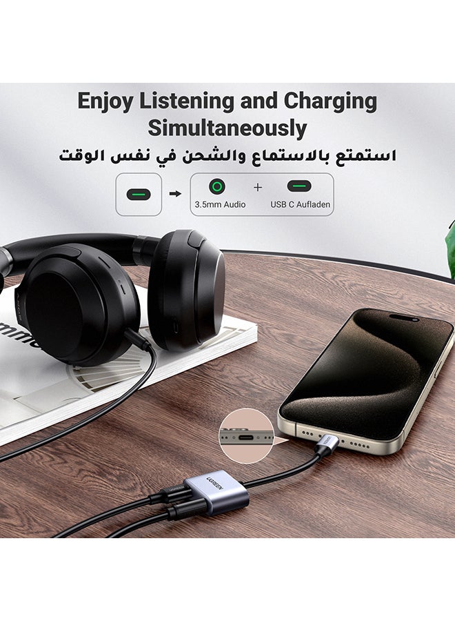 Ugreen USB C To 3.5mm Headphone Jack Adapter New Audio Charger Adapter DAC Type C Aux Earphone Splitter Compatible With Apple iPad Pro Galaxy S20 Ultra S10 Lite Note10 A90 Z Flip Tab S6 Huawei P30 - Image 2