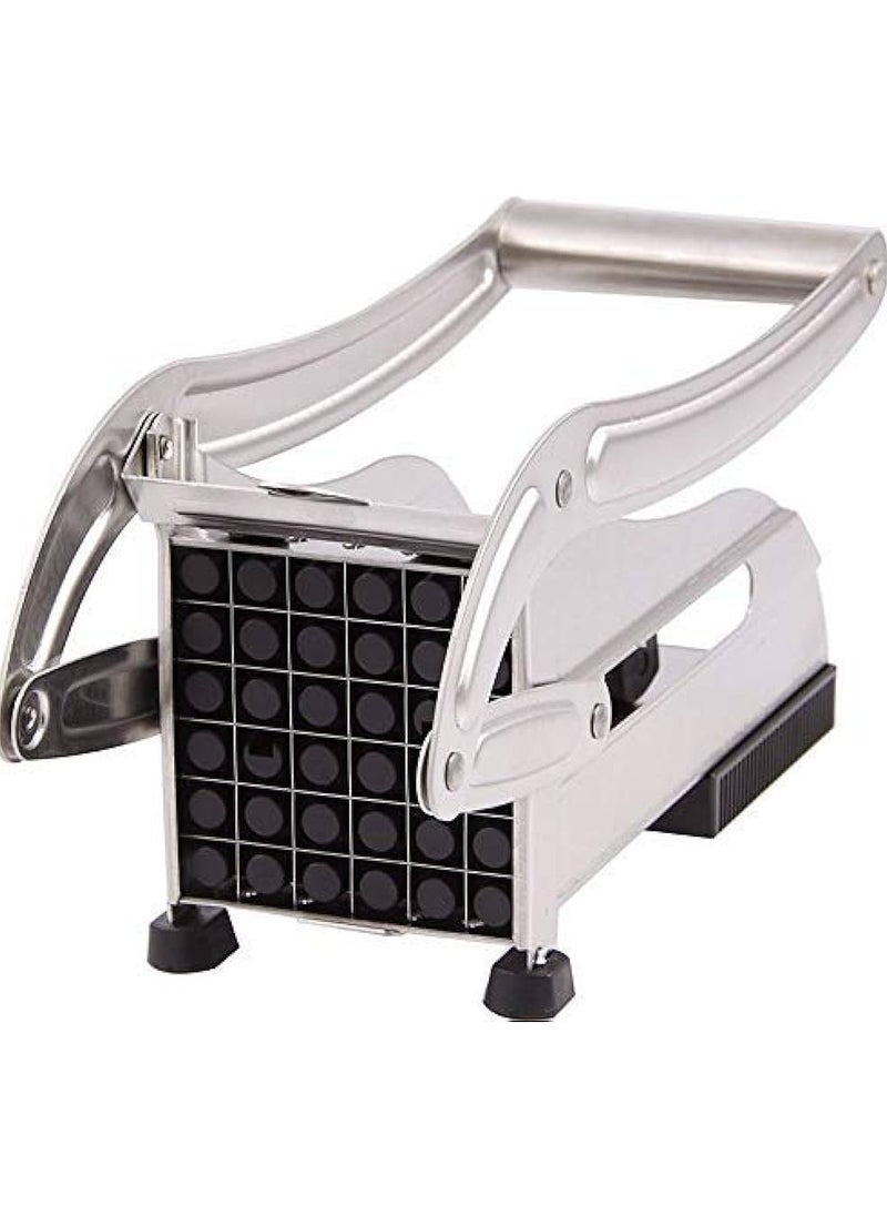 ELTRAZONE Heavy-Duty Stainless Steel Potato Chipper – Manual Vegetable French Fries Cutter with Sharp Blades for Effortless Chip Cutting – Durable, Rust-Resistant Design for Potatoes, Carrots & More – Kitchen Slicer for Home & Restaurant Use (Silver) - Image 2