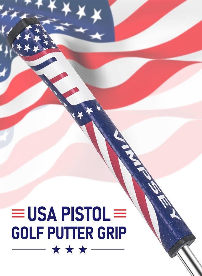 VIMPSEY USA Pistol Golf Putter Grip | Comfortable Polyurethane with a Unique Parallel Design | Lightweight Golf Club Putter Grips (Pistol 2.0, USA Blue) - Image 3