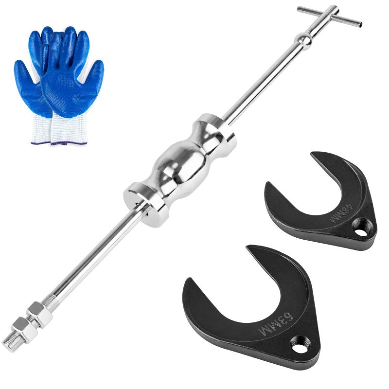 Clatoon Inner CV Axle Puller Tool with 5/8"-18 Slide Hammer, Slide Hammer Puller Set with 63mm 48mm CV Joint Fork Adapter, Axle Removal Tool for Front Wheel Drive Bearing & Joint Extraction - Image 1