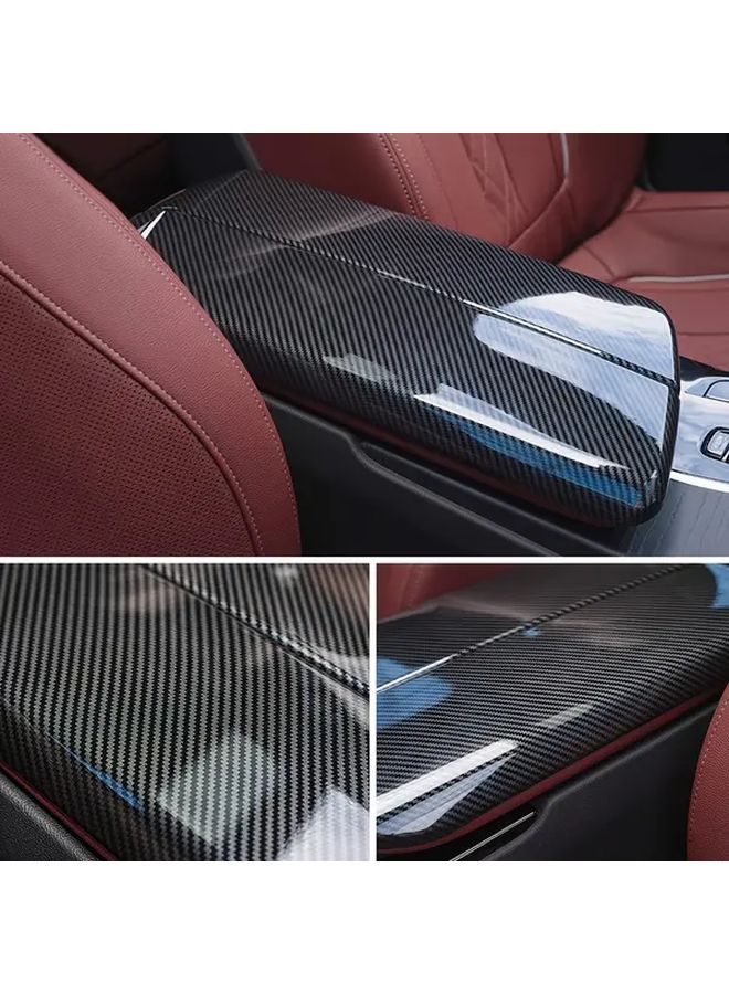 Carbon Fiber Armrest Box Protective Cover For 5 Series G30 G32 2018-2023 Interior Styling - Image 4