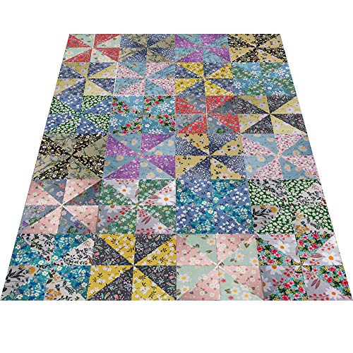 LENAILIN 50pcs 10 x 10 inch Multicolor Cotton Fabric Bundle Squares for Quilting Sewing, Precut Fabric Squares for Craft,Floral - Image 5