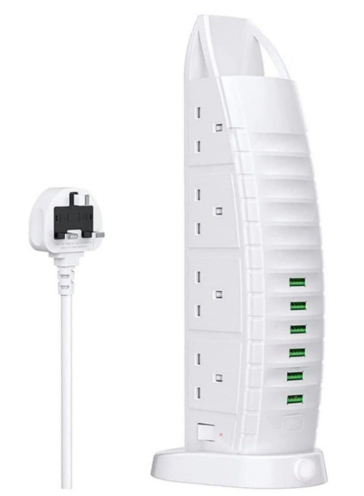 ELTRAZONE 8 Way Stylish Power Extension Cord, 6 USB Fast Charging Ports, Burj Al Arab Power Socket, 2 Meters Cable Multiple Protection System 3000W, 4.2A Max Socket  - Image 1